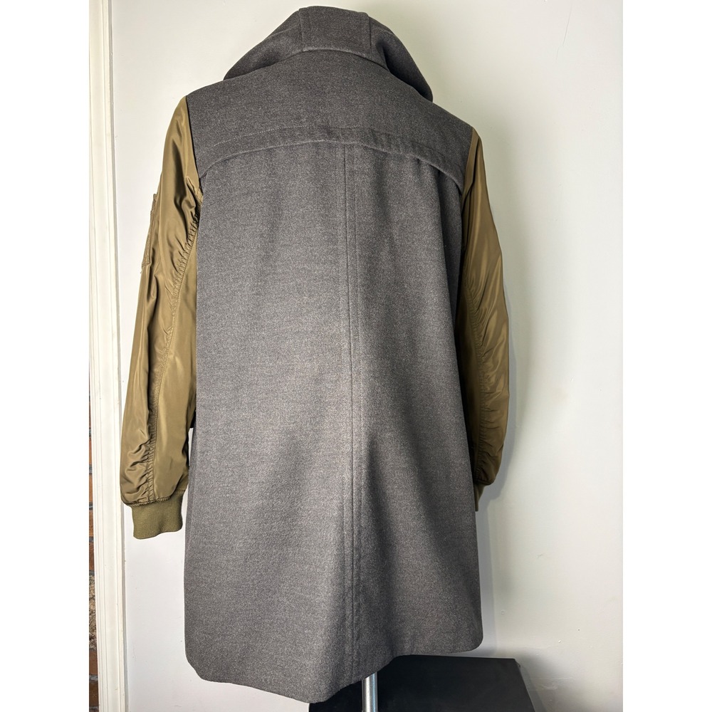 BCBGeneration Mixed Media Hooded Parka Coat Grey Olive Green XL - Picture 10 of 16